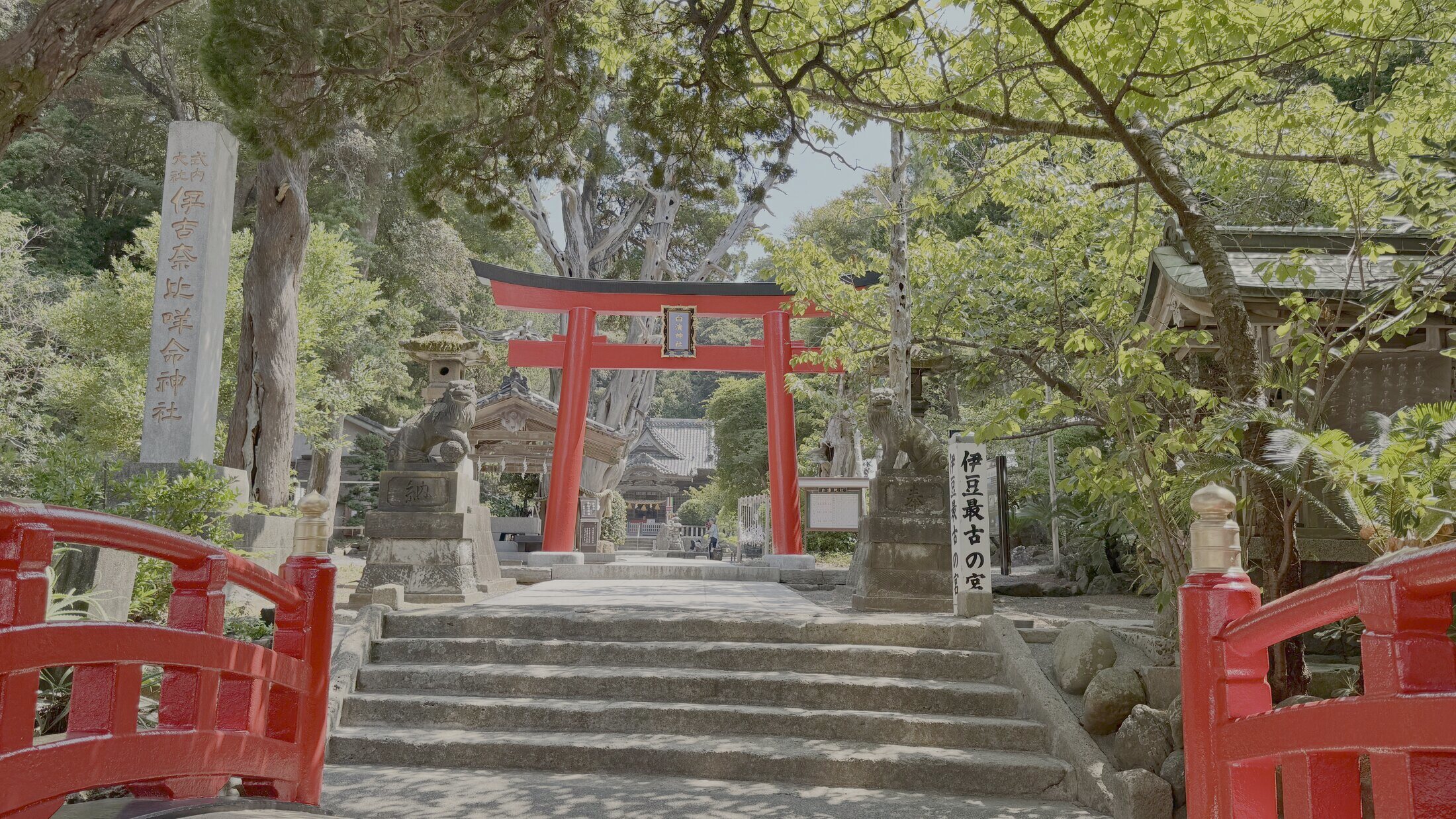 A torii gate at the shore in Shimoda, Japan